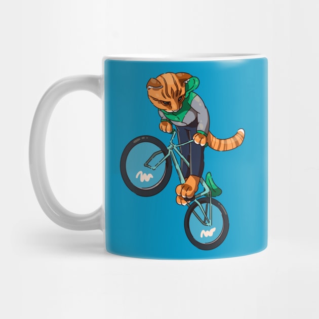 cat cyclist by Guyshulia